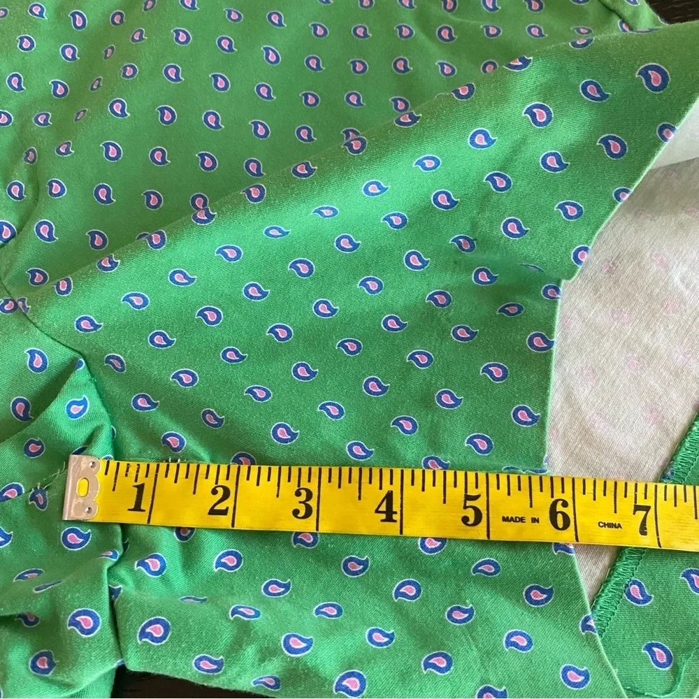 Lauren Ralph Lauren Sz 10 Flat Front Shorts Green Paisley Preppy Old Money